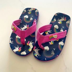 Girl Sandal Flip Flops Unicorn size 11-12